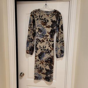 SUZY SHIER FLORAL MIDI DRESS